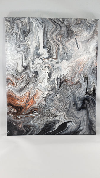 Flowing Metal #1- Acrylic Pour on Canvas