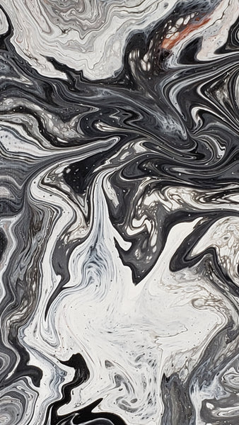 Flowing Metal #2-  Acrylic Pour on Canvas