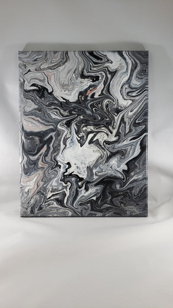 Flowing Metal #2-  Acrylic Pour on Canvas