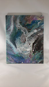 Coral Nebula-  Acrylic Pour on Canvas