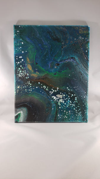 Rising Bubbles-  Acrylic Pour on Canvas