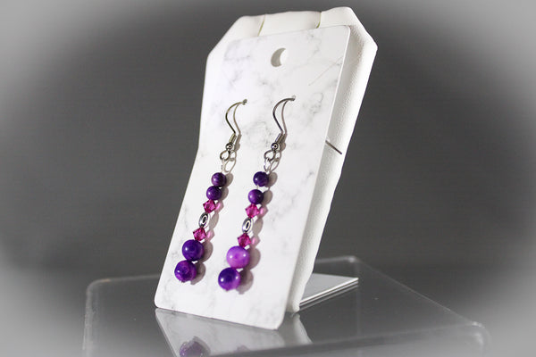 Purple Crazy Lace Agate Earring