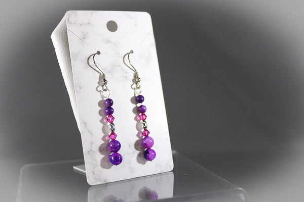 Purple Crazy Lace Agate Earring