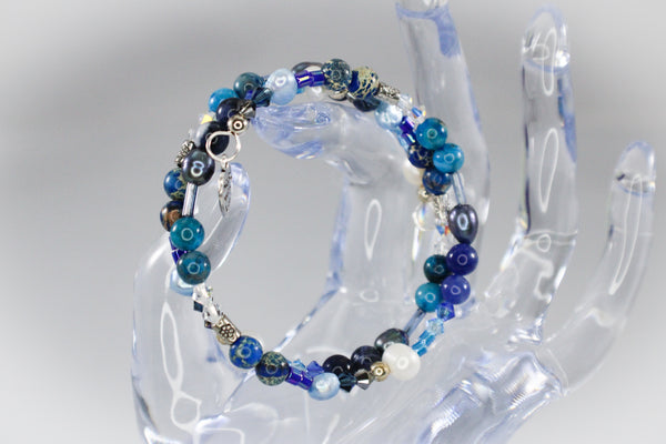 Memory Wire Bracelets Using Glass Pearls And Swarovski Crystals