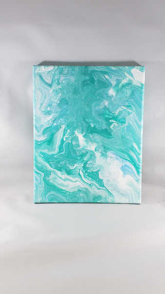 Kinda Aqua - Acrylic Pour on Canvas